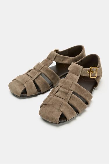 SUEDE CAGE SANDALS - Sand Brown by Zara - Image 3