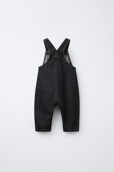 LONG DENIM DUNGAREES - Black by Zara - Image 1