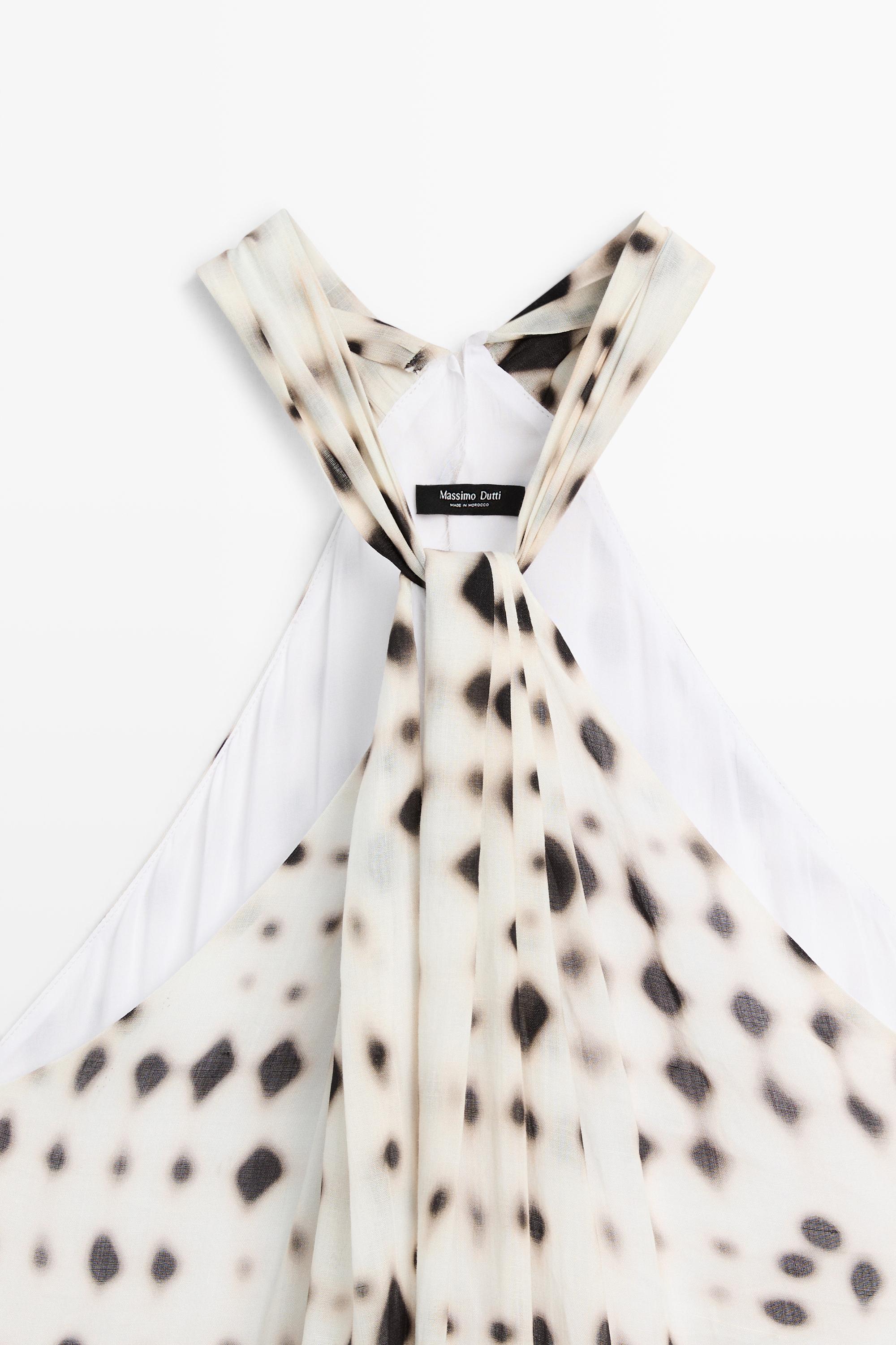 Robe à encolure américaine imprimée