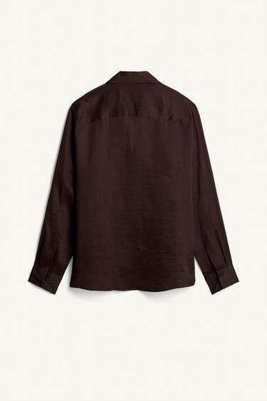 CHEMISE POLO RELAXED FIT RAMIE - LYOCELL - Marron de Zara - Image 6