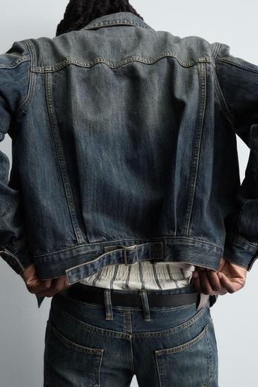 CROPPED FIT DENIM JACKET - Blue / Green by Zara - Image 4