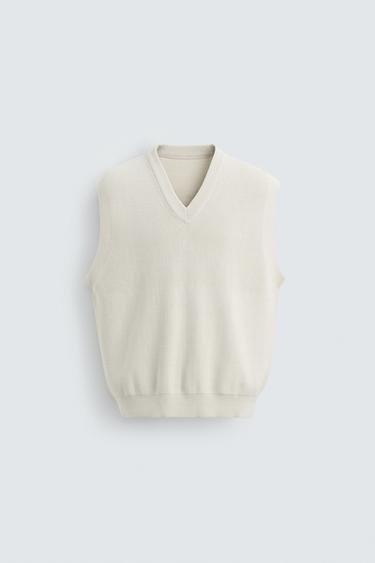 COTTON KNIT WAISTCOAT - Stone by Zara - Image 7
