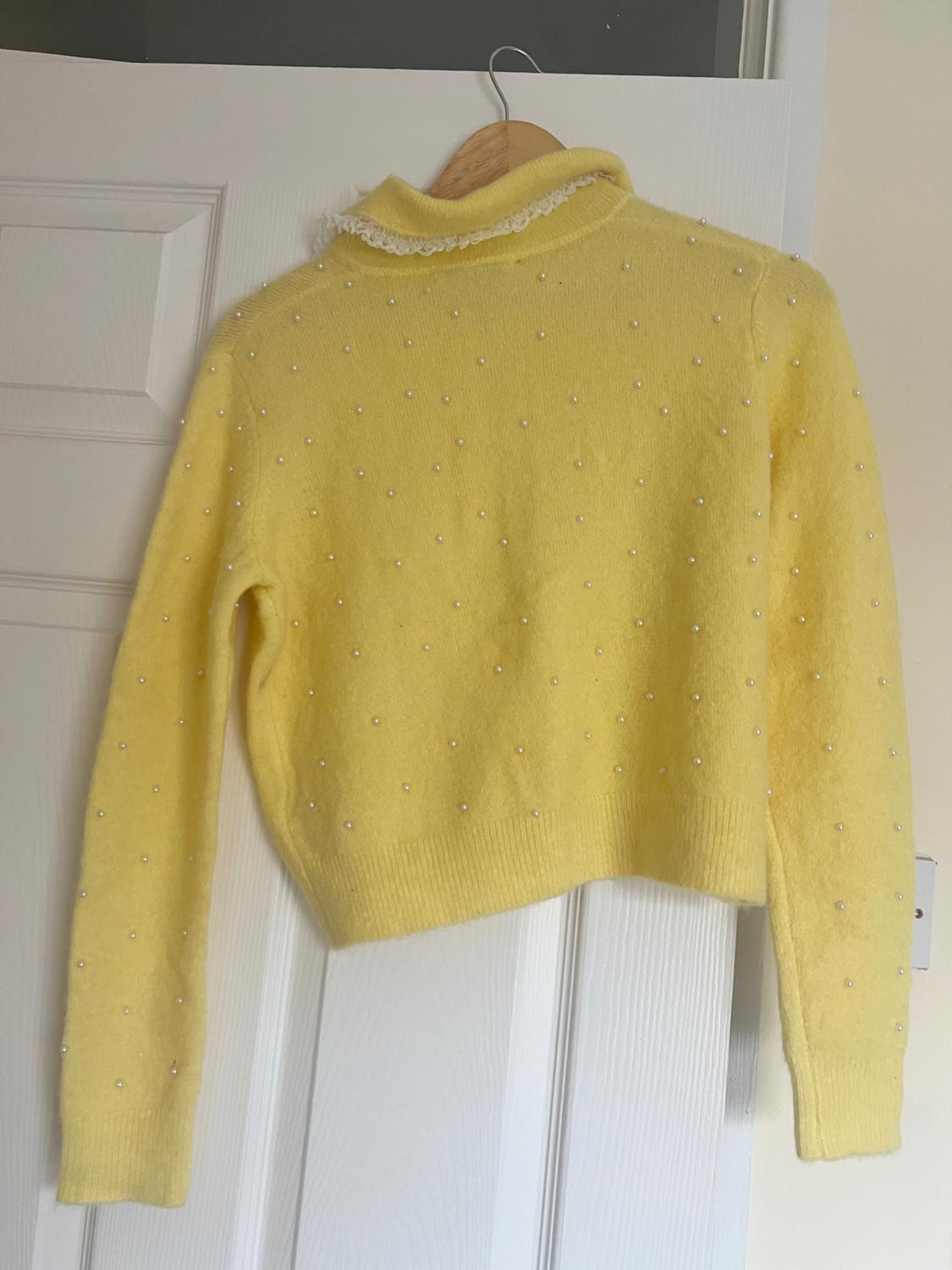 KNIT CARDIGAN WITH FAUX PEARL APPLIQUÉS - Image 7