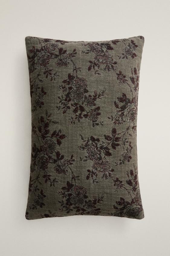 Zara JACQUARD CUSHION COVER - 卡其色 - 圖片 0