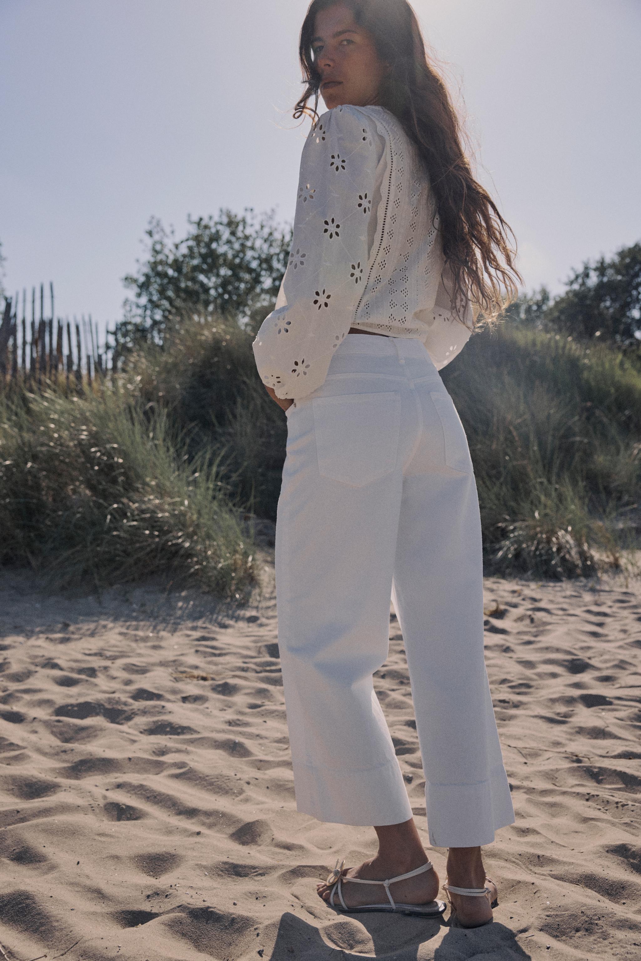 Pantalones shops blancos mujer zara