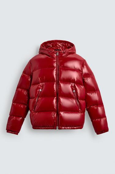 100% FEATHER WATER-REPELLENT DOWN JACKET - Red by Zara