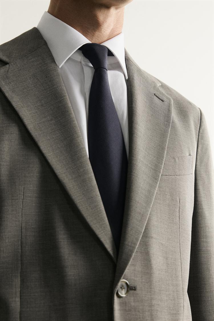 Blazer de traje de corte regular con estampado de pata de gallo 6