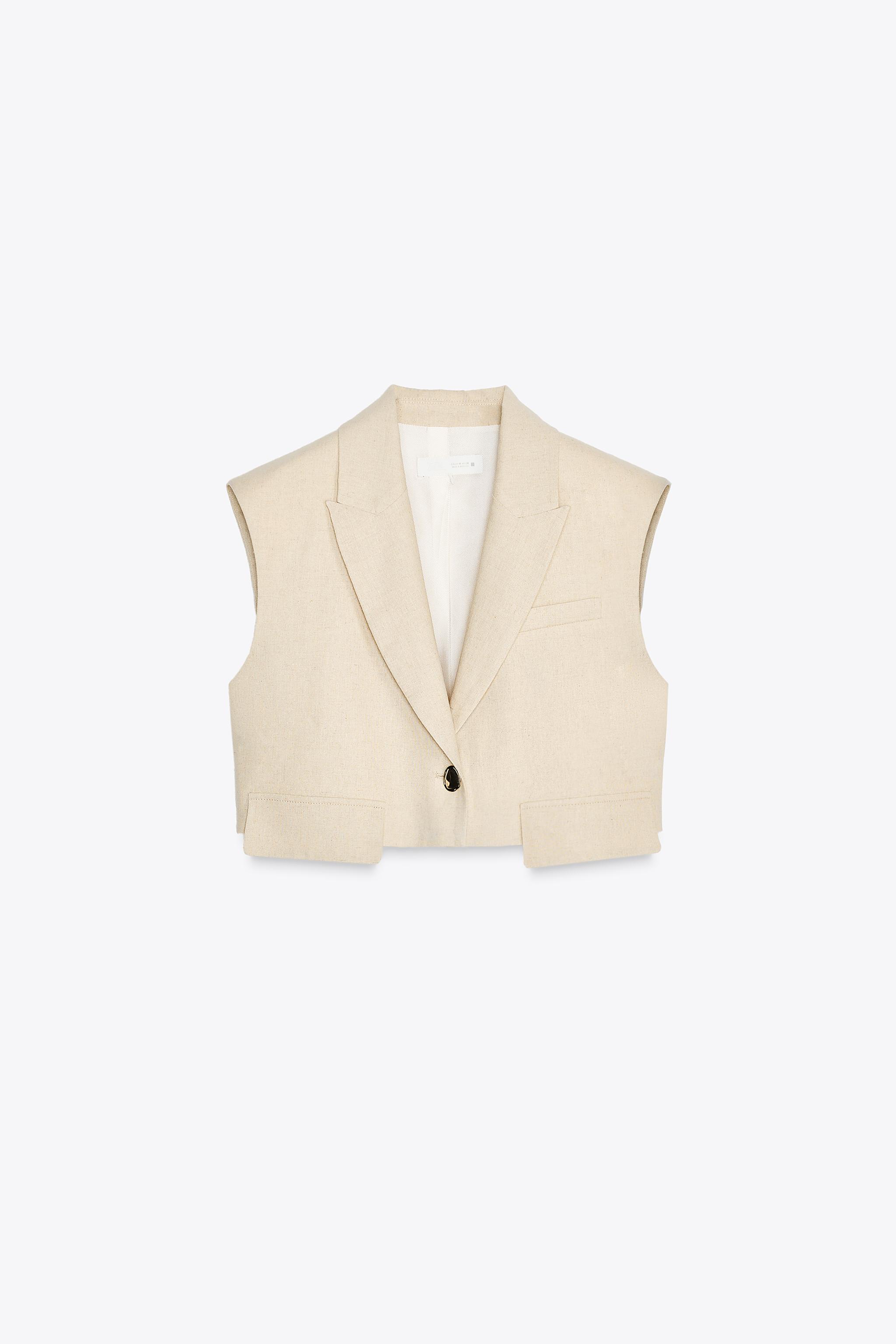 ベスト ジレ Linen blend short vest レディース adree ベスト ジレ classic tailored short vest / クラシック