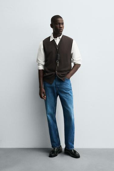 WOOL-CASHMERE KNIT VEST - Brown by Zara - Image 0