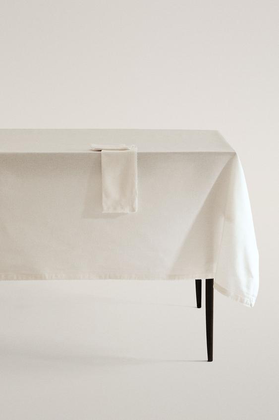 Zara SCALLOPED PLAIN TABLECLOTH - White - Image 0