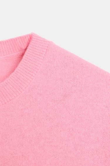 100% WOOL SHORT SLEEVE JUMPER - Bubble gum by Zara - Image 7