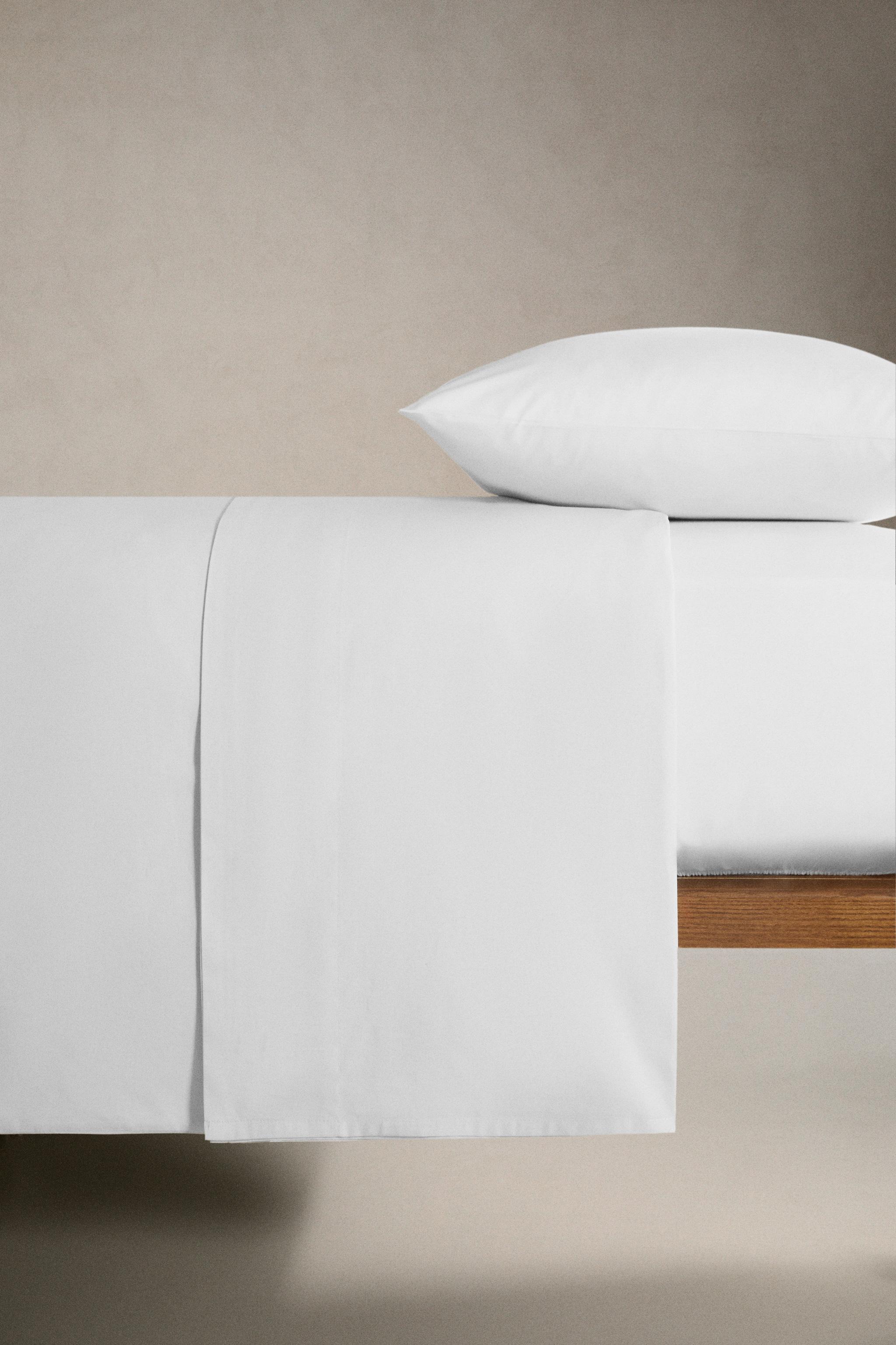 STOF Lenzuolo Con Angoli Elysée 160x200 Cm - Qualità Percale Di Cotone 100% Certificato Oeko-Tex - Colore Lino - Cuffia 30 Cm - 3