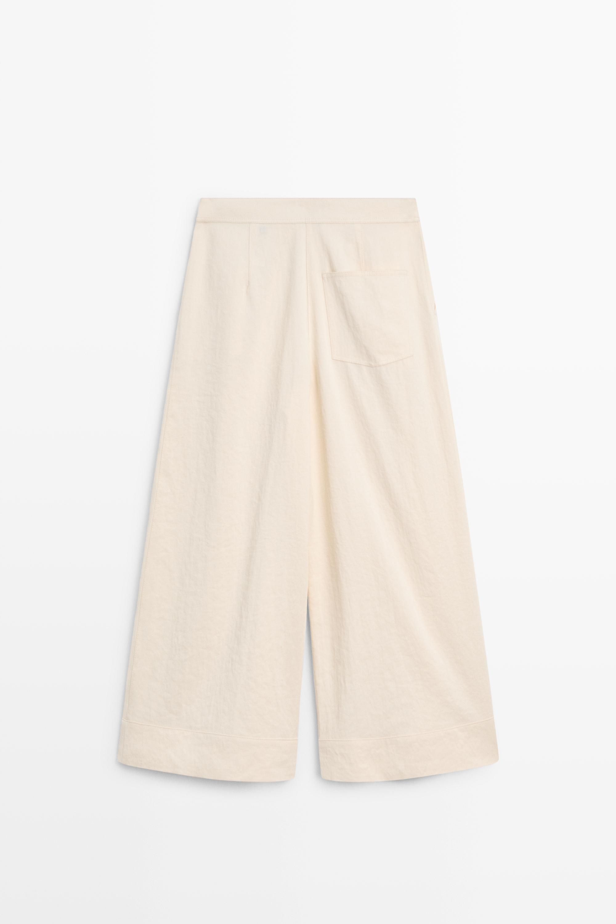 Wide-leg cropped pants