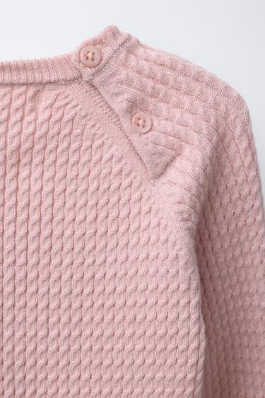 CABLE-KNIT SWEATER - Light pink by Zara - Image 3