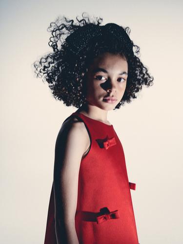 VESTIDO SATÉN LAZOS  - Rojo de Zara