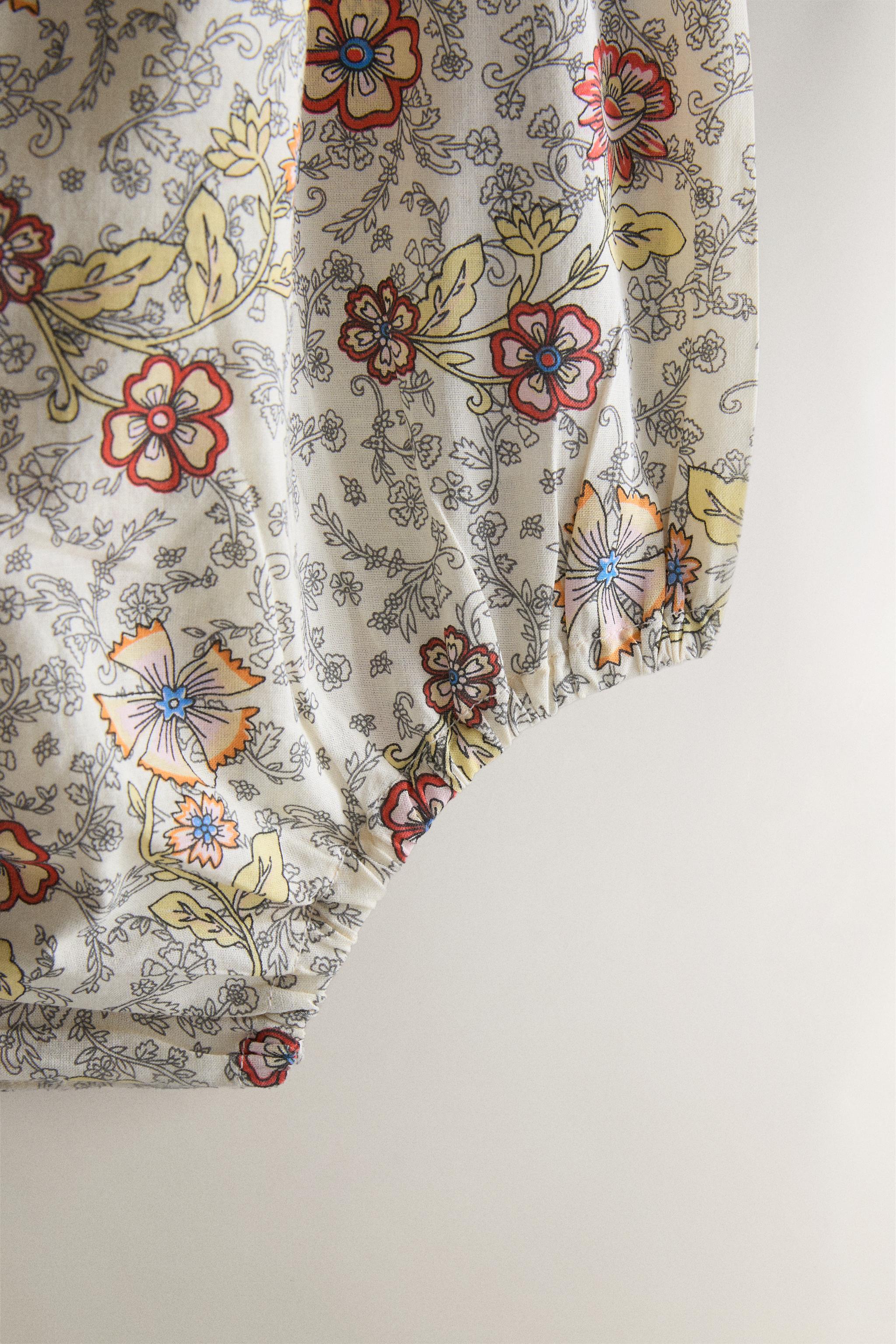 Детские комбинезоны Zara BABY FLORAL FOOTED ROMPER — фото 4