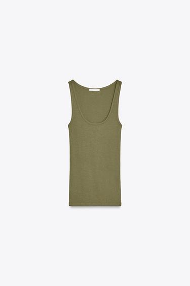 FLOWING STRAPPY T-SHIRT - Green by Zara - Image 6