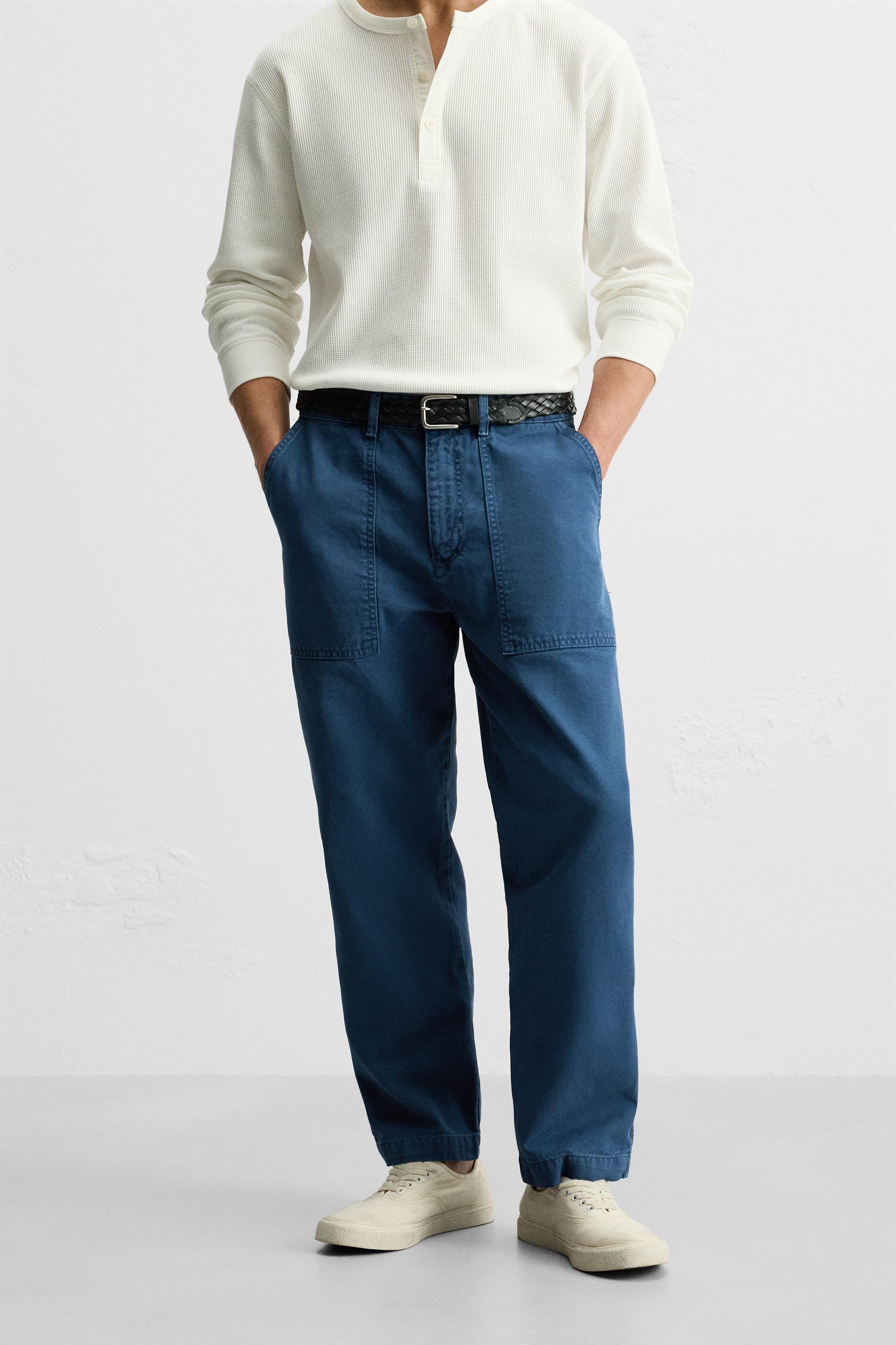 ZARA - ZARA ウォッシュド加工プリントバギーフィットジーンズ