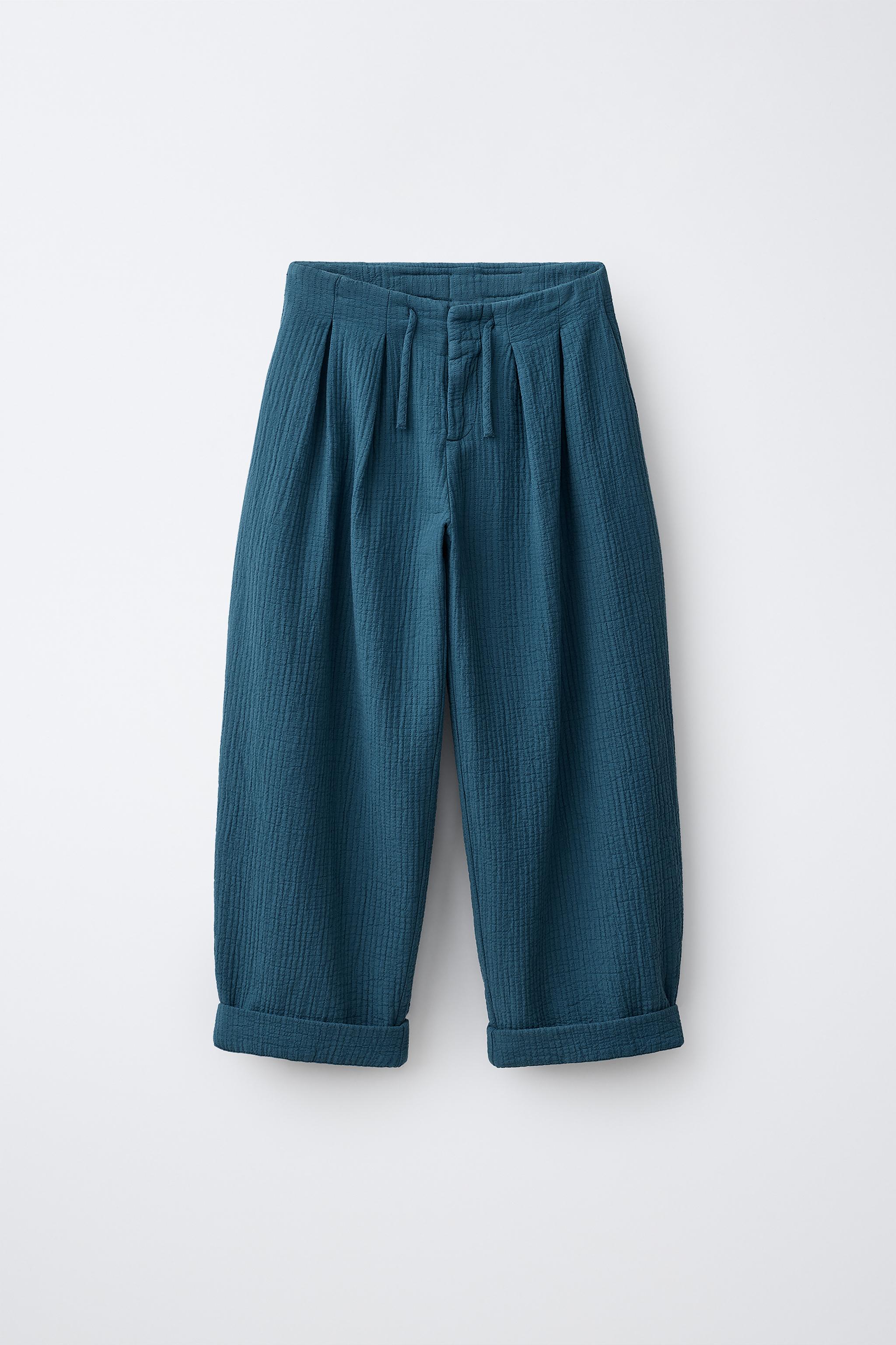 TEXTURED BALLOON PANTS - Bluish | ZARA United States