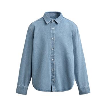 KËMISHË DENIM E ZBARDHUR REGULAR FIT - E kaltër pastel nga Zara