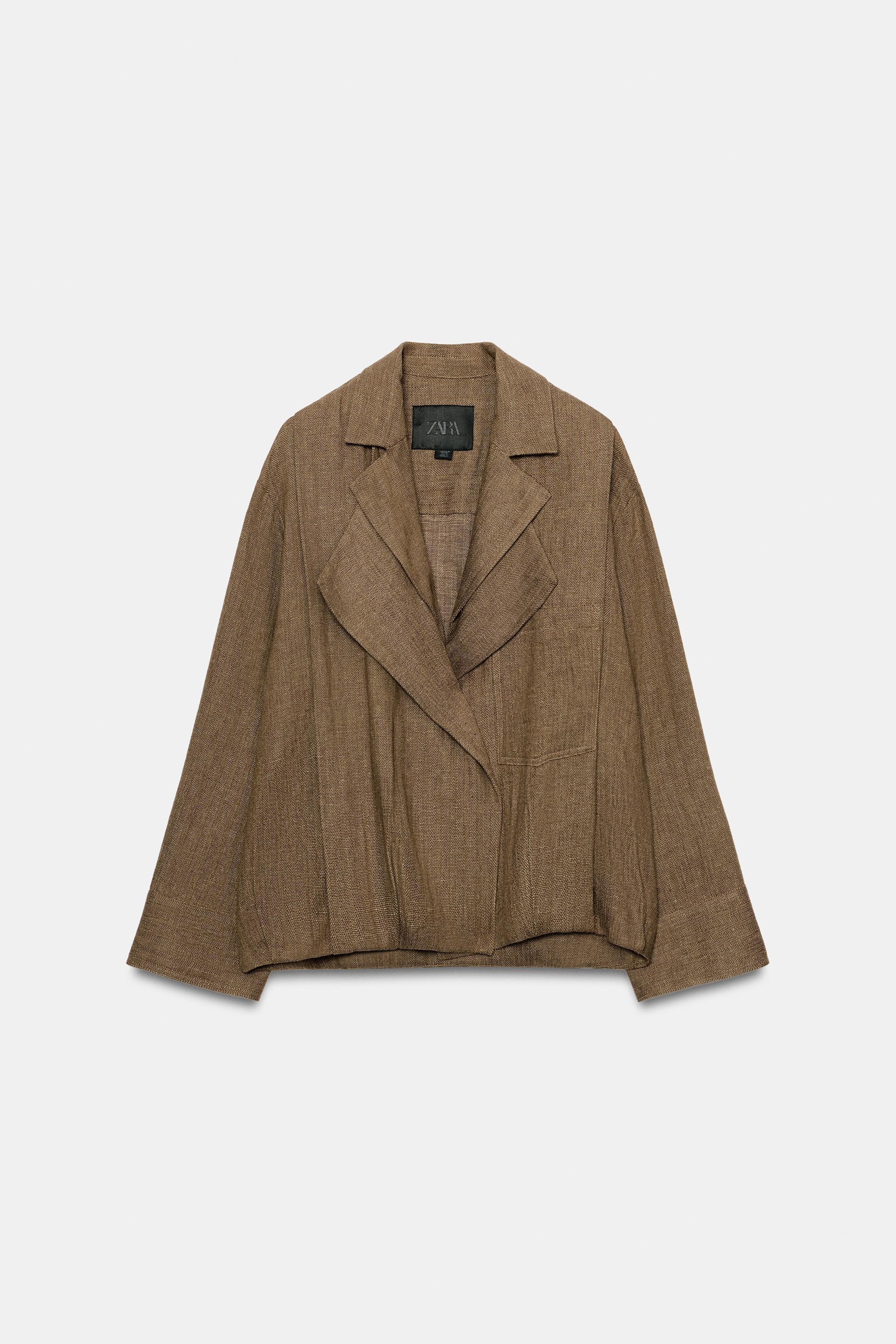 LINEN POCKET BOMBER JACKET ZW COLLECTION