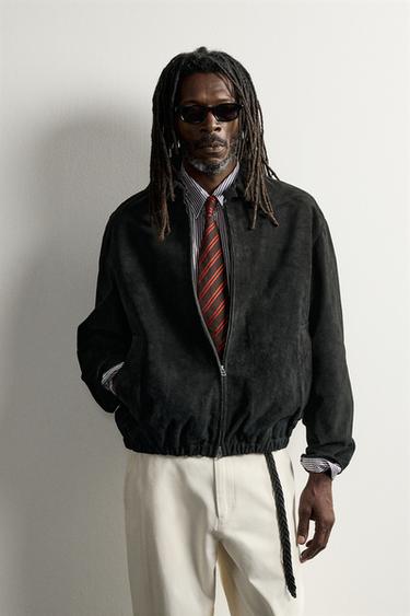AARON LEVINE X ZARA SPLIT SUEDE LEATHER JACKET - Black by Zara