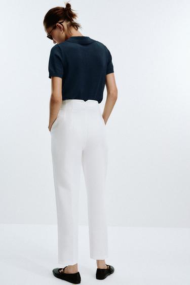 PANTALON TAILLE HAUTE - Blanc de Zara - Image 2