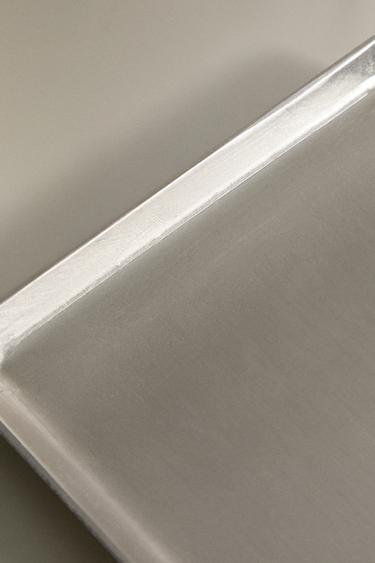 RECTANGULAR ALUMINIUM TRAY - Silver by Zara - Image 3