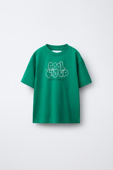 T-SHIRT ESTAMPADA GRAFFITI - Verde da Zara