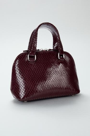 МИНИ-СУМКА С ТИСНЕНИЕМ — Бордово-красный от Zara