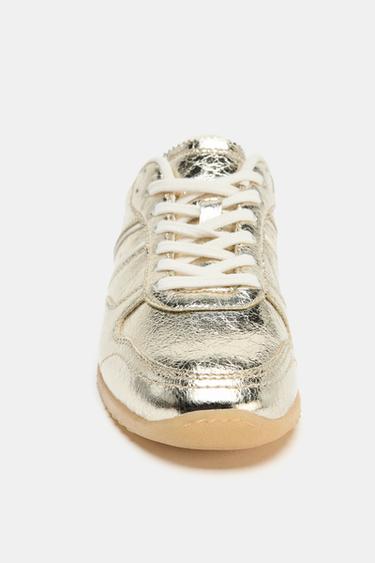 METALLIC-EFFECT TRAINERS - Gold by Zara - Image 6