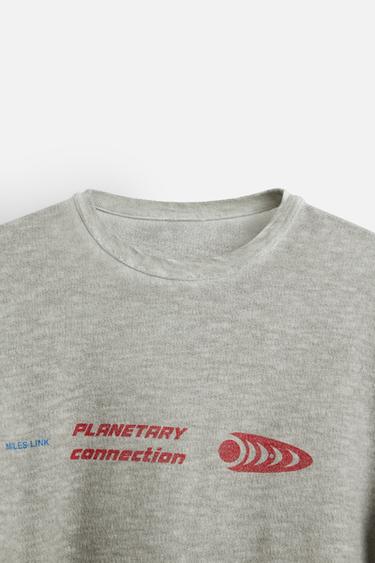 COMBINED PRINT KNIT T-SHIRT - Anthracite grey by Zara - Image 8