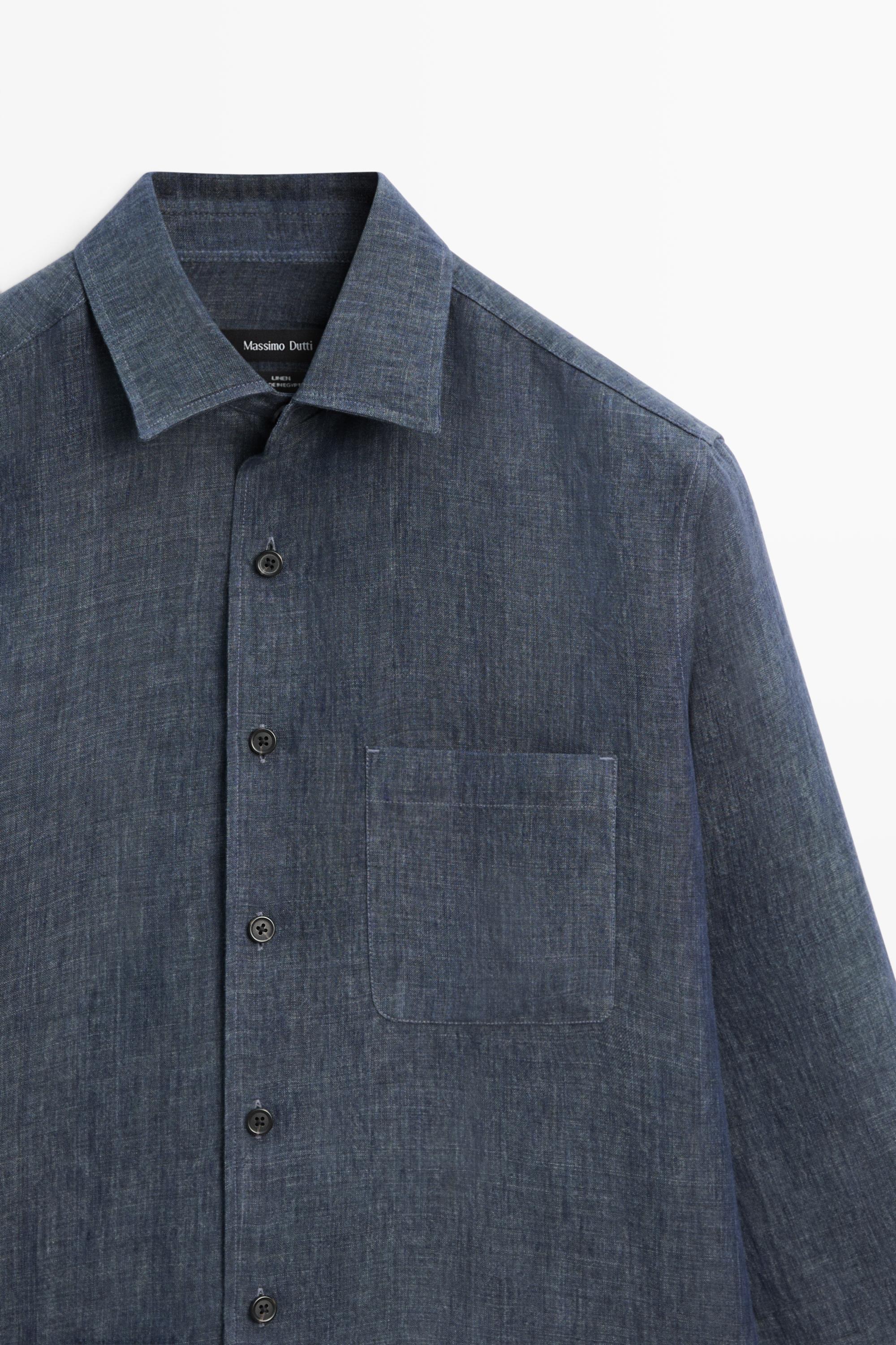 100% linen shirt with pocket