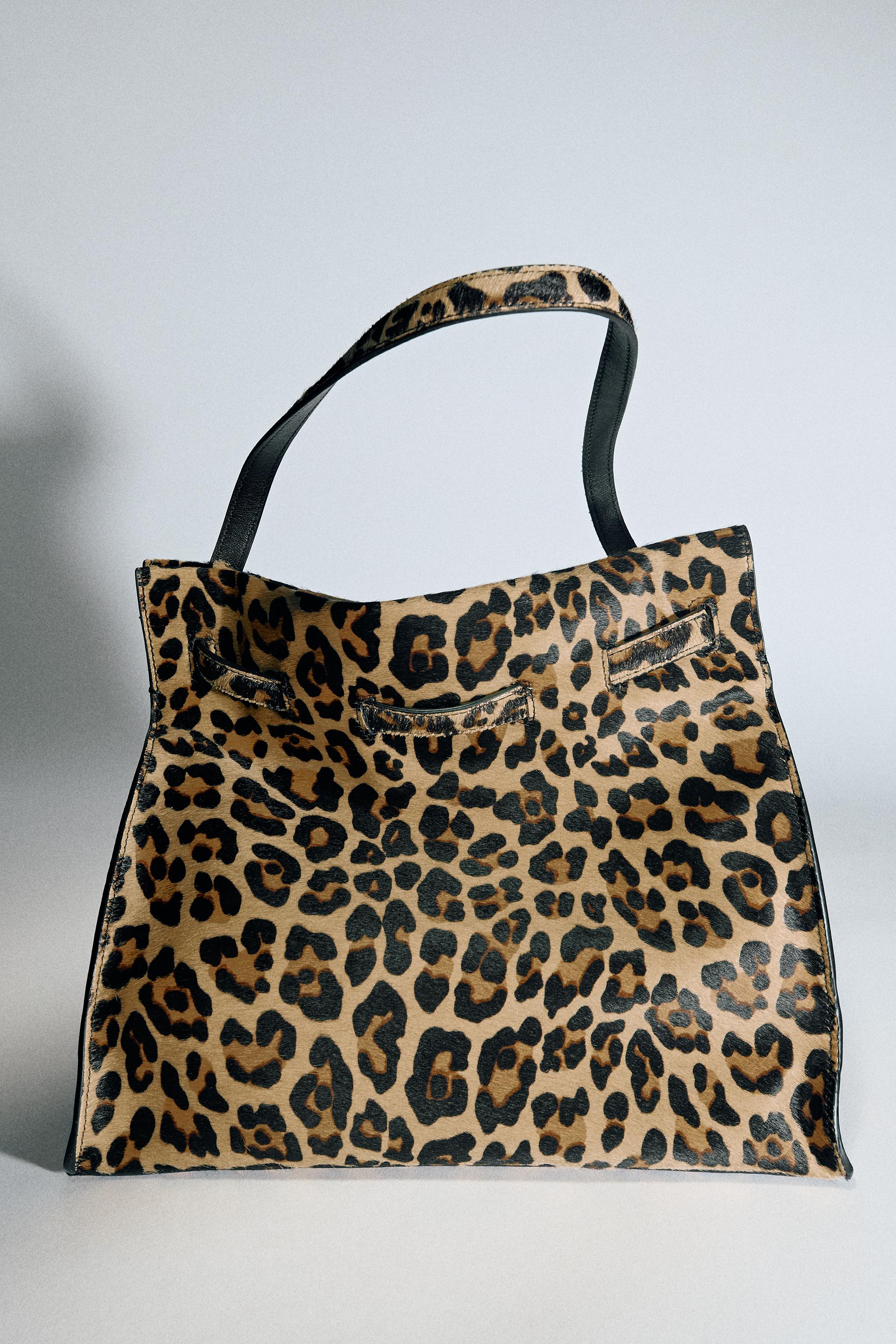 Printed Leather Shoulder Bag by Zara