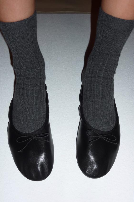 BASIC RIBBED SOCKS - Anthracite grey by Zara - Image 0
