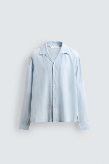 قميص منسدل RELAXED FIT - سماوي الخاص بـ Zara
