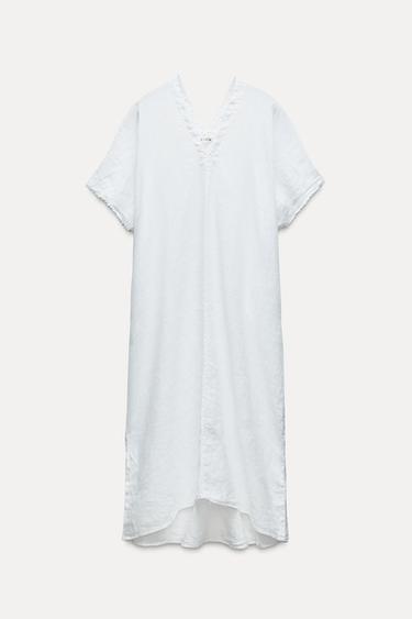 ПЛАТЬЕ-ТУНИКА ИЗ СМЕСОВОГО ЛЬНА — ZW COLLECTION — БЕЛЫЙ от Zara — изображение 0
