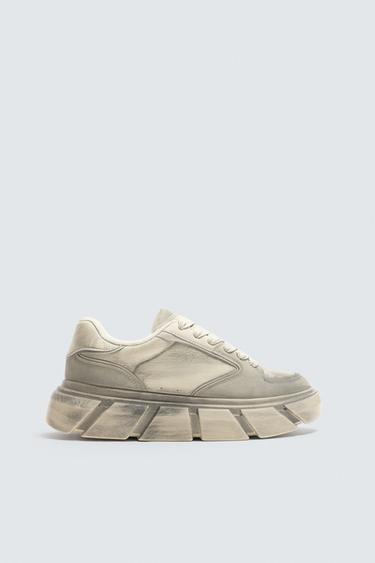 Zara CHUNKY SOLE SNEAKERS - Gray