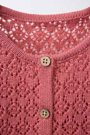 POINTELLE KNIT TOP - Strawberry by Zara - Image 2
