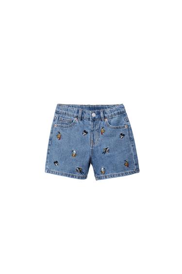 Zara MICKEY MOUSE AND FRIENDS © DISNEY DENIM BERMUDA SHORTS - Mid-blue - Image 0