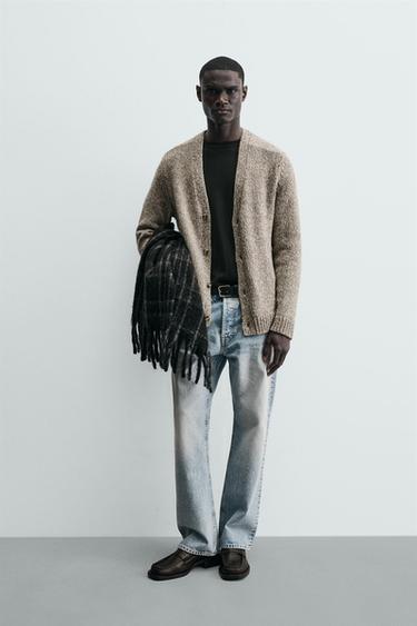 CARDIGAN COM ESTRUTURA TORÇAL - castanho da Zara - Imagem 0