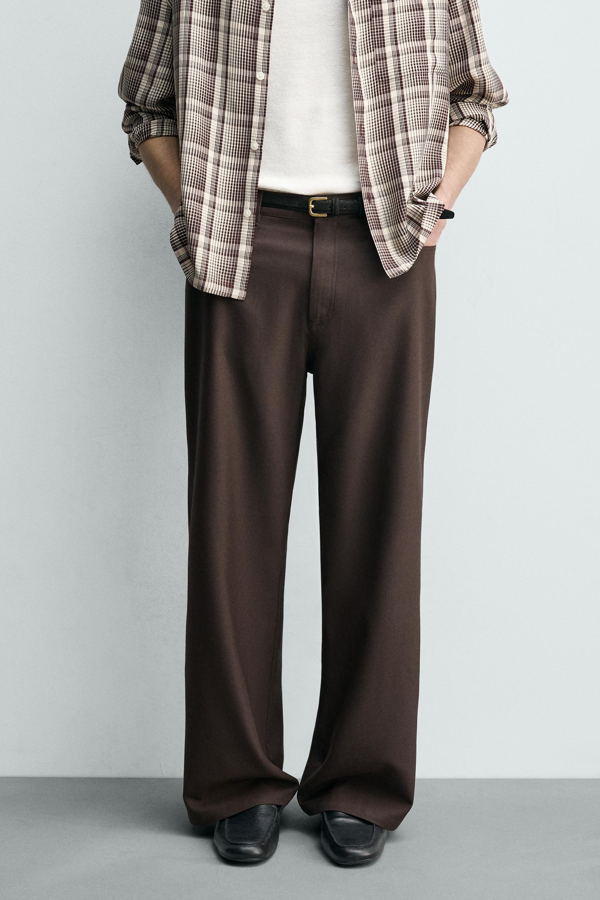 STRAIGHT-LEG TROUSERS — Chocolate (alternate view)