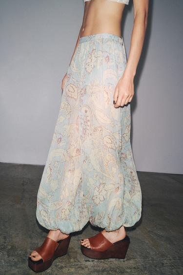ZW COLLECTION FLORAL PUFF TROUSERS - Printed by Zara - Image 3