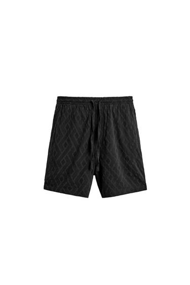 BERMUDA JACQUARD GEOMÉTRICO - Negro de Zara