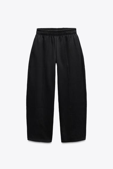 CARROT FIT PLUSH TROUSERS - Black by Zara