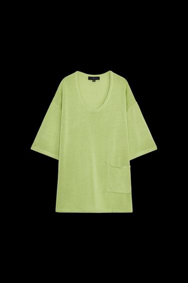 OVERSIZE-OBERTEIL AUS STRICK MIT KURZEN ÄRMELN - Grün von Zara - Bild 0