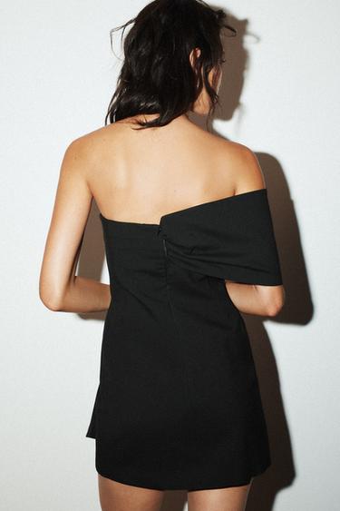 STRAPLESS SHORT DRESS - Black by Zara - Image 5