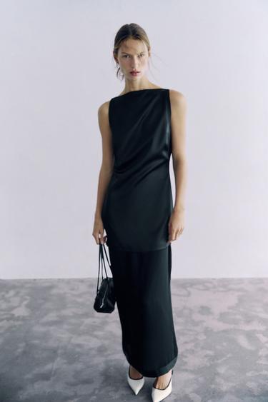 LONG COMBINED DRESS - Black by Zara