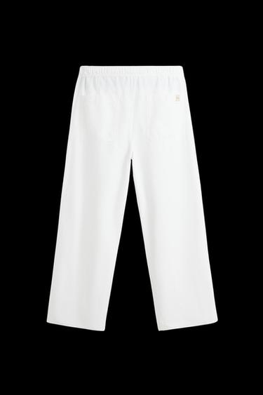 WASHED CANVAS TROUSERS - White by Zara