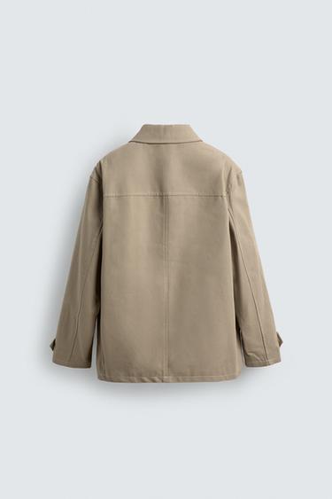 SURCHEMISE STRUCTURÉE SURPIQÛRES - Marron clair de Zara - Image 8